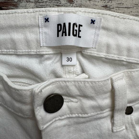 EUC PAIGE SKYLINE ANKLE PEG WHITE DENIM JEANS SZ 30 WOMENS - Picture 1 of 5